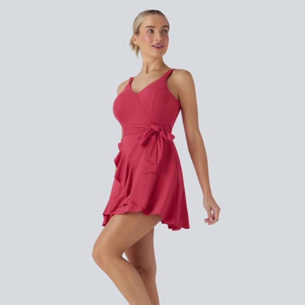 Halara NWT size Large SoftlyZero Airy Tie Side 2-in-1 Flowy Mini Dress NO SHORTS